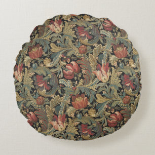 Rich Floral Tapestry Brocade Antiek Classic Rond Kussen