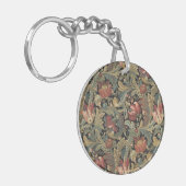 Rich Floral Tapestry Brocade Antiek Classic Sleutelhanger (Voorkant Links)