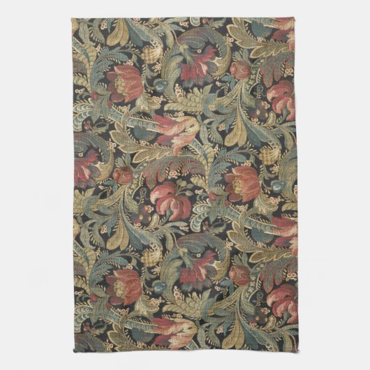 Rich Floral Tapestry Brocade Antiek Classic Theedoek (Verticaal)
