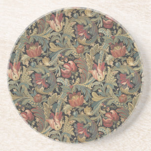 Rich Floral Tapestry Brocade Antiek Classic Zandsteen Onderzetter