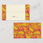 Rich Gold Paisley Pattern Party Table Seating Card Plaatskaartje (Voorkant / Achterkant)