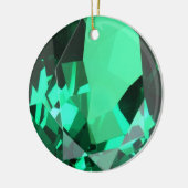 Rich green Emerald May verjaarstone Keramisch Ornament (Links)