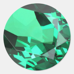 Rich green Emerald May verjaarstone Ronde Sticker