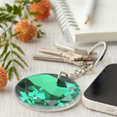 Rich green Emerald May verjaarstone Sleutelhanger (Voorkant Rechts)
