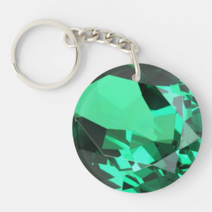 Rich green Emerald May verjaarstone Sleutelhanger