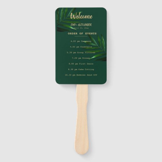 Rich Green Golden Theme-programma Handwaaier (Voorkant)