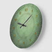Rich Green Grunge Genummerd Grote Klok (Hoek)