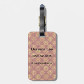 Rich Holiday Damask Bagagelabel (Achterkant verticaal)
