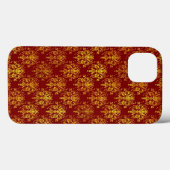 Rich Holiday Damask Case-Mate iPhone Case (Achterkant (horizontaal))