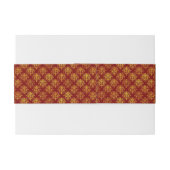 Rich Holiday Damask Uitnodigingen Wikkel (Achterkant Voorbeeld)