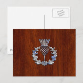 Rich Mahogany Wood Scottish Thistle Print Briefkaart (Voorkant / Achterkant)