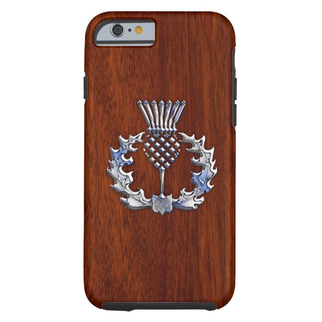 Rich Mahogany Wood Scottish Thistle Print Case-Mate iPhone Case (Achterkant)