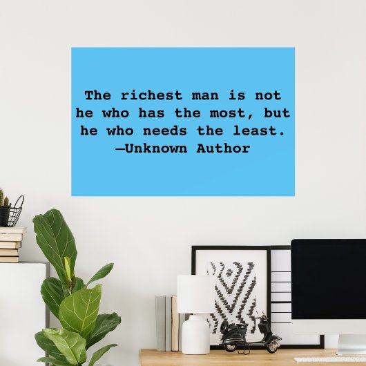Rich Man Quote Poster (Thuiskantoor)