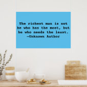 Rich Man Quote Poster (Keuken)