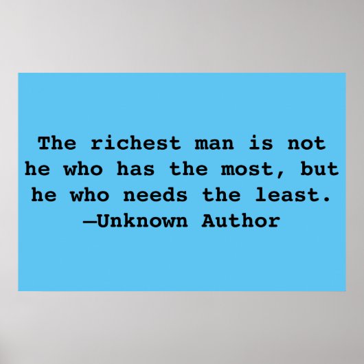 Rich Man Quote Poster (Voorkant)