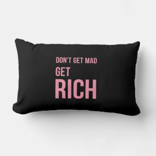 Rich Money Quotes Inspireert Roze Black Kussen