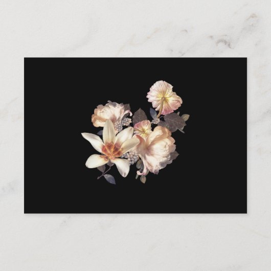 Rich Moody Floral bruiloft details Informatiekaartje (Achterkant)