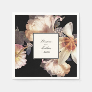 Rich Moody Floral Elegant Wedding Servet