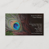 Rich Peacock Feather met Green Moss Visitekaartje (Achterkant)