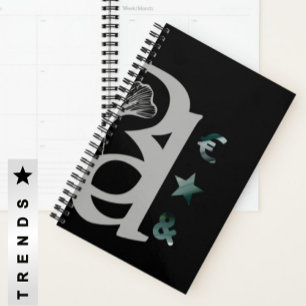 RICH Planner Trend Abstrait Art noir blanc vert