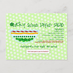 Rich Recipes LUCKY SEVEN LAYER SALAD Briefkaart