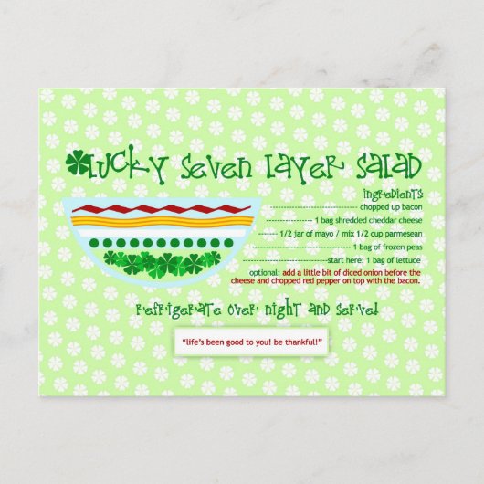Rich Recipes LUCKY SEVEN LAYER SALAD Briefkaart (Voorkant)