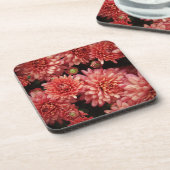 Rich Red Chrysanthemums Onderzetter (Linkerzijde)