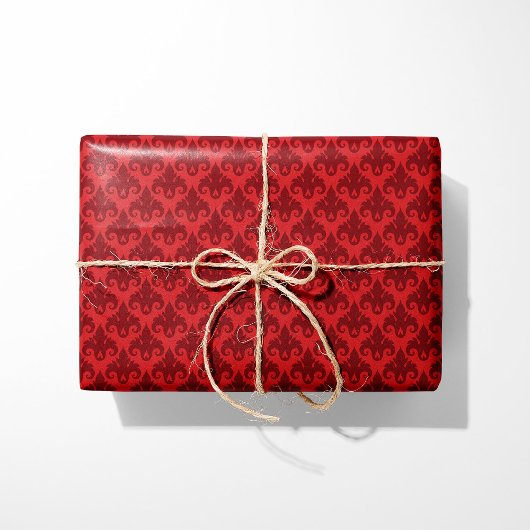 Rich Red Damask Cadeaupapier