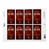 Rich Red Home Rich Fabriqué Étiquettes de vin (Feuille entière)