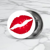 Rich Red Lipstick Kiss Print Ronde Button 3,2 Cm