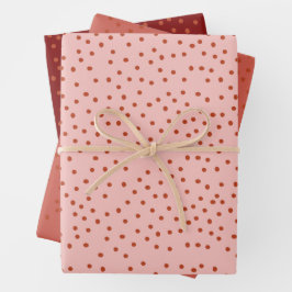 Rich Red Polka Dot Holiday Gift Wrap  Inpakpapier Vel