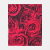 Rich Red Roses Fleece Deken (Voorkant)