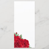 Rich Red Roses Stijlvol Script bruiloft Menu (Achterkant)