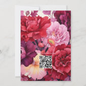 Rich Reds Floral Winter Bruiloft Kaart (Achterkant)