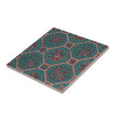Rich Turquoise  teruggezet teile design Tegeltje (Zijkant)