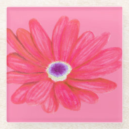 Rich Vibrant Red Flower Glazen Onderzetter