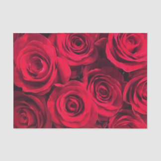 Rich Vivid Red Roses Tissuepapier