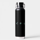 RICH Waterfles Trend Abstracte Kunst Zwart Groen (Achterkant)