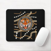 Rich Wild Tiger With Printed Gold Chains & Dia Muismat (Met muis)