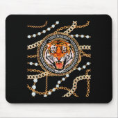 Rich Wild Tiger With Printed Gold Chains & Dia Muismat (Voorkant)