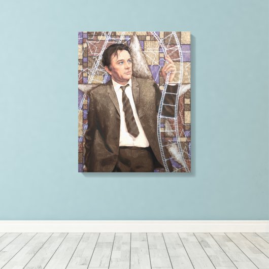 Richard Burton Portrait Painting Old Hollywood Canvas Afdruk (Insitu (Houten vloer))