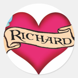 Richard - Custom Heart Tattoo T-shirts & geschenke Ronde Sticker