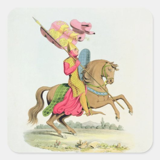 Richard Fitzhugh, Constable of Chester en Standar Vierkante Sticker (Voorkant)
