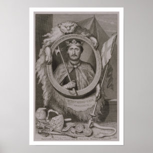 Richard I'Coeur de Lion' (1157-1999) Koning van En Poster