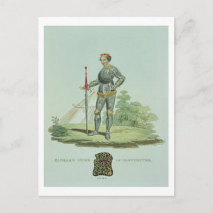Richard III (1452-85) 1470, gegraveerd door W. Mad Briefkaart