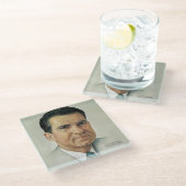 Richard Milhouse Nixon Glazen Onderzetter (Schuin)