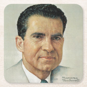 Richard Milhouse Nixon Vierkante Kartonnen Onderzetter