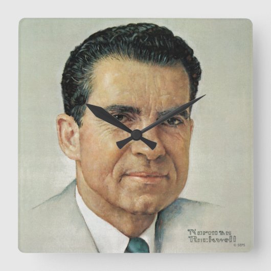 Richard Milhouse Nixon Vierkante Klok (Voorkant)