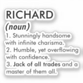 Richard name, Editable name, Custom name Sticker (Voorkant)