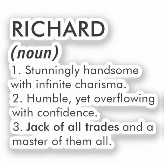 Richard name, Editable name, Custom name Sticker (Voorkant)